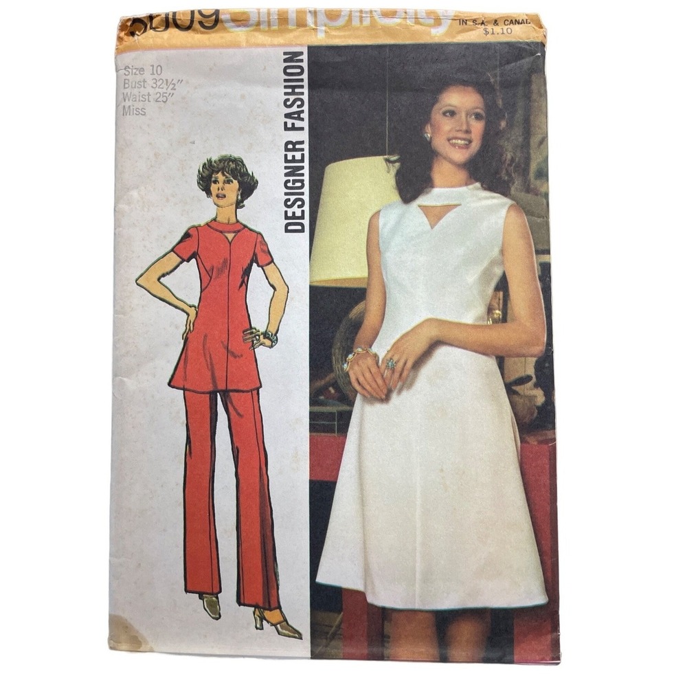 Simplicity Sewing Pattern 5009 Dress Tunic Keyhole Pants Size 10